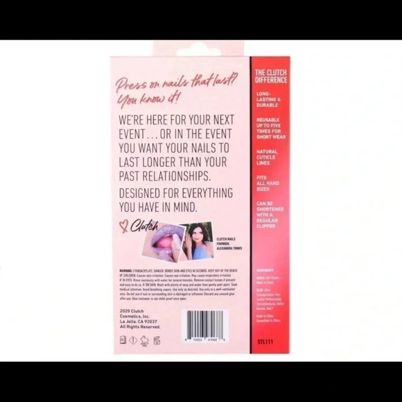 Clutch Nails Holiday Red Nail Set Christmas/Valentines “Mrs Claws” - Picture 3 of 3